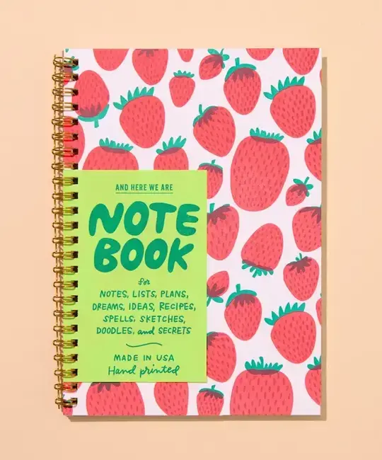 and Here We Are - AHW AHW NBLI - Strawberry Spiral Notebook, lined