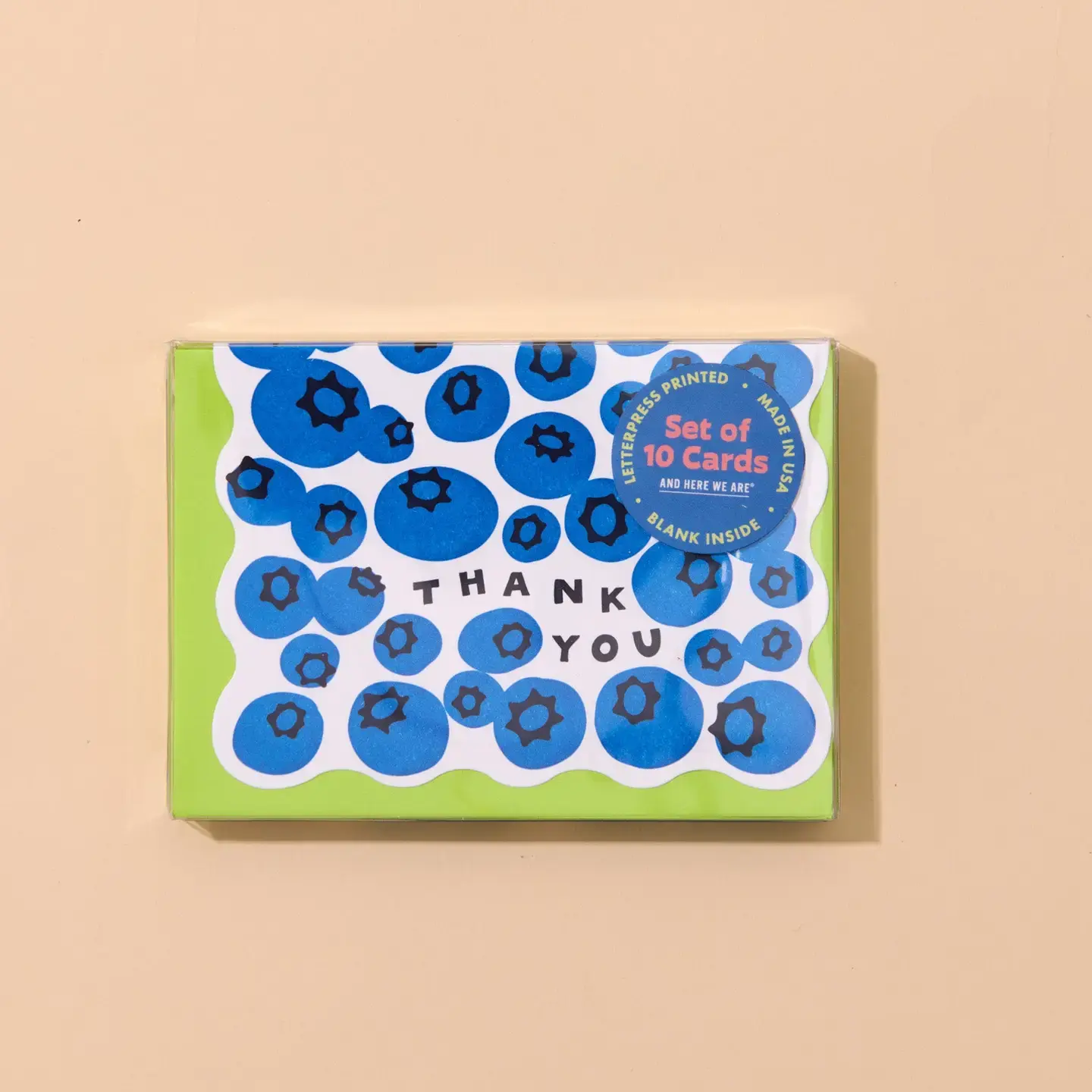 and Here We Are - AHW AHW NSTY - Blueberries Scalloped Edge Boxed Thank You Note Set