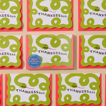 and Here We Are - AHW AHW NSTY - Snakes Thankssss Scalloped Edge Boxed Thank You Note Set