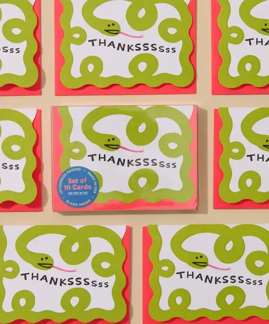 and Here We Are - AHW AHW NSTY - Snakes Thankssss Scalloped Edge Boxed Thank You Note Set
