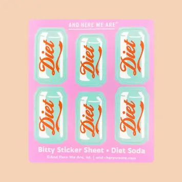and Here We Are - AHW AHW ST - Diet Soda Can Bitty Pop Art Sticker Sheet