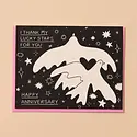 and Here We Are - AHW AHWGCAN0006 - Lucky Stars Doves Anniversary Card