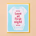 and Here We Are - AHW AHWGCBA0014 - Love at First Sight Onesie Baby Card