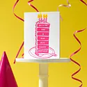 and Here We Are - AHW AHWGCBI0040 - Tall Cake Slice Very Happy Birthday Card
