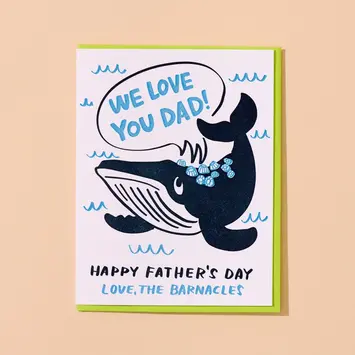 and Here We Are - AHW AHWGCFD0010 - Barnacles Whale Father's Day Card