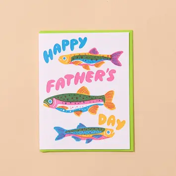 and Here We Are - AHW AHWGCFD0011 - Rainbow Trout Father's Day Card