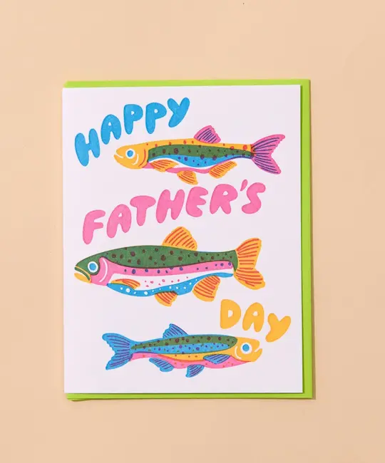 and Here We Are - AHW AHWGCFD0011 - Rainbow Trout Father's Day Card