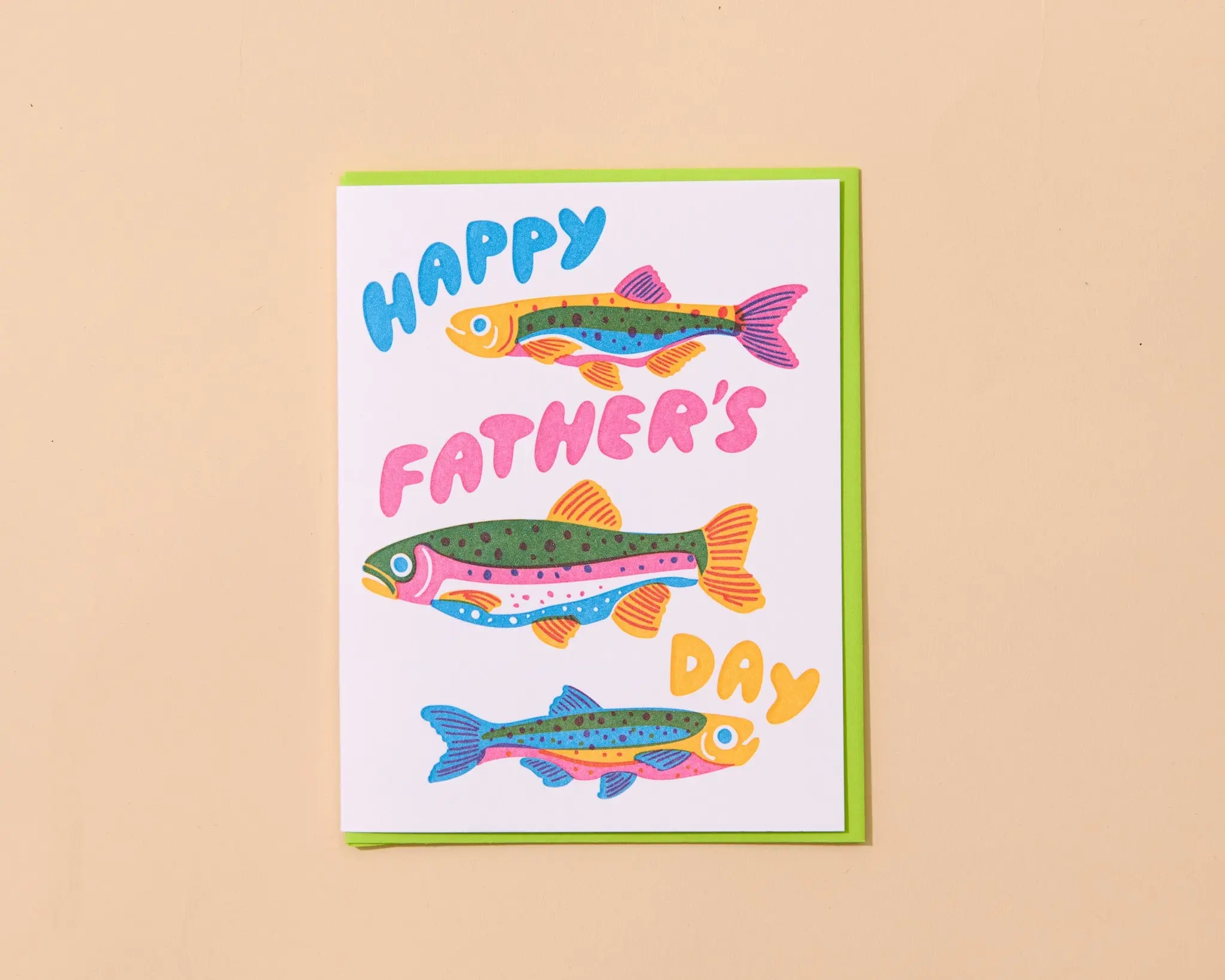 and Here We Are - AHW AHWGCFD0011 - Rainbow Trout Father's Day Card