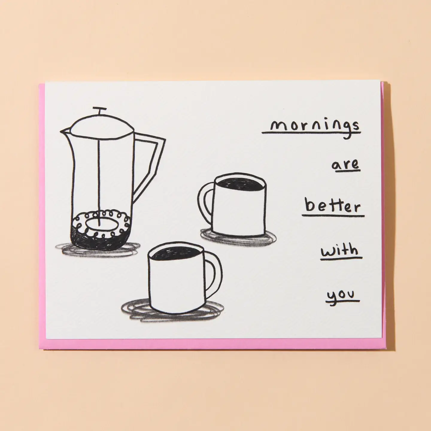 and Here We Are - AHW AHWGCLO0023 - Mornings are Better Coffee Cups Love Card