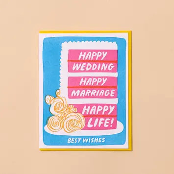 and Here We Are - AHW AHWGCWE0008 - Cake Happy Live Happy Marriage Happy Wedding Card