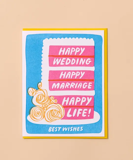 and Here We Are - AHW AHWGCWE0008 - Cake Happy Live Happy Marriage Happy Wedding Card