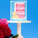and Here We Are - AHW AHWGCWE0008 - Cake Happy Live Happy Marriage Happy Wedding Card
