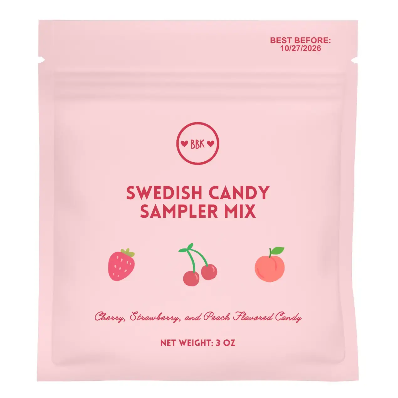 Boca Bear Kids - BBK BBK FAD - Swedish Candy Sampler, Strawberry, Peach, & Cherry