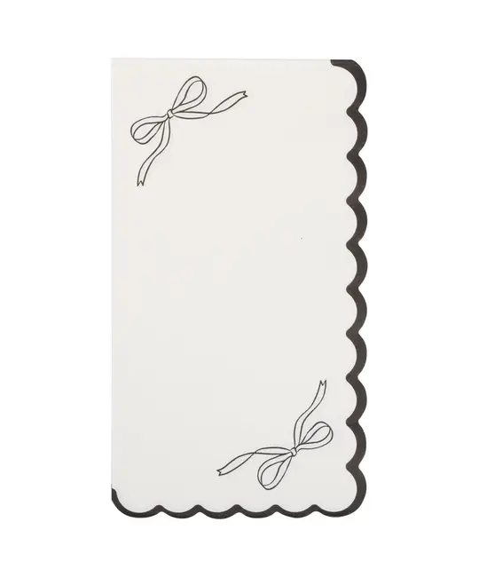 My Minds Eye - MME MME PSNA - Black Bow Scallop Edge Guest Dinner Napkins