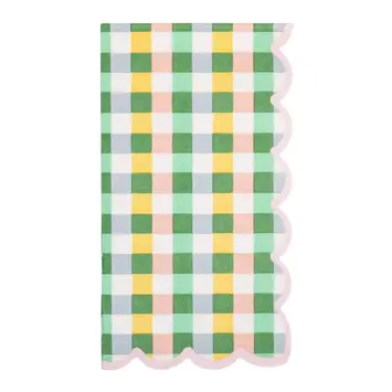 My Minds Eye - MME MME PSNA - Hopscotch Gingham Scallop Edge Guest Dinner Napkins
