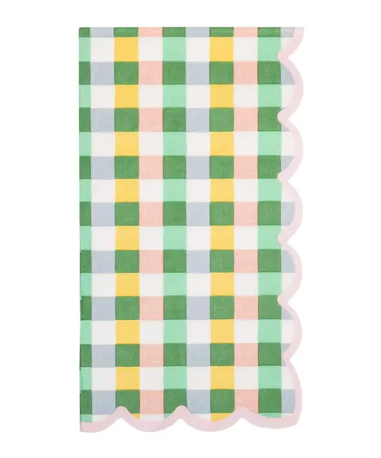 My Minds Eye - MME MME PSNA - Hopscotch Gingham Scallop Edge Guest Dinner Napkins