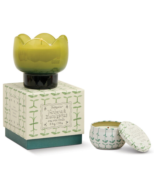 Paddywax - PA PA CASM - Tulip Printed Tin Candle, Verbena & Lemongrass (2 oz)