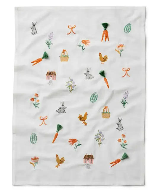 Rifle Paper Co - RP RP HGKL - Spring Farm Embroidered Tea Towel