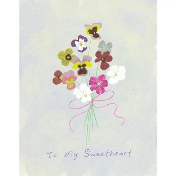 Small Adventure - SMA SMAGCLO0019 - To My Sweetheart Pansy Bouquet Love Card