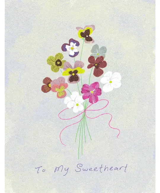Small Adventure - SMA SMAGCLO0019 - To My Sweetheart Pansy Bouquet Love Card