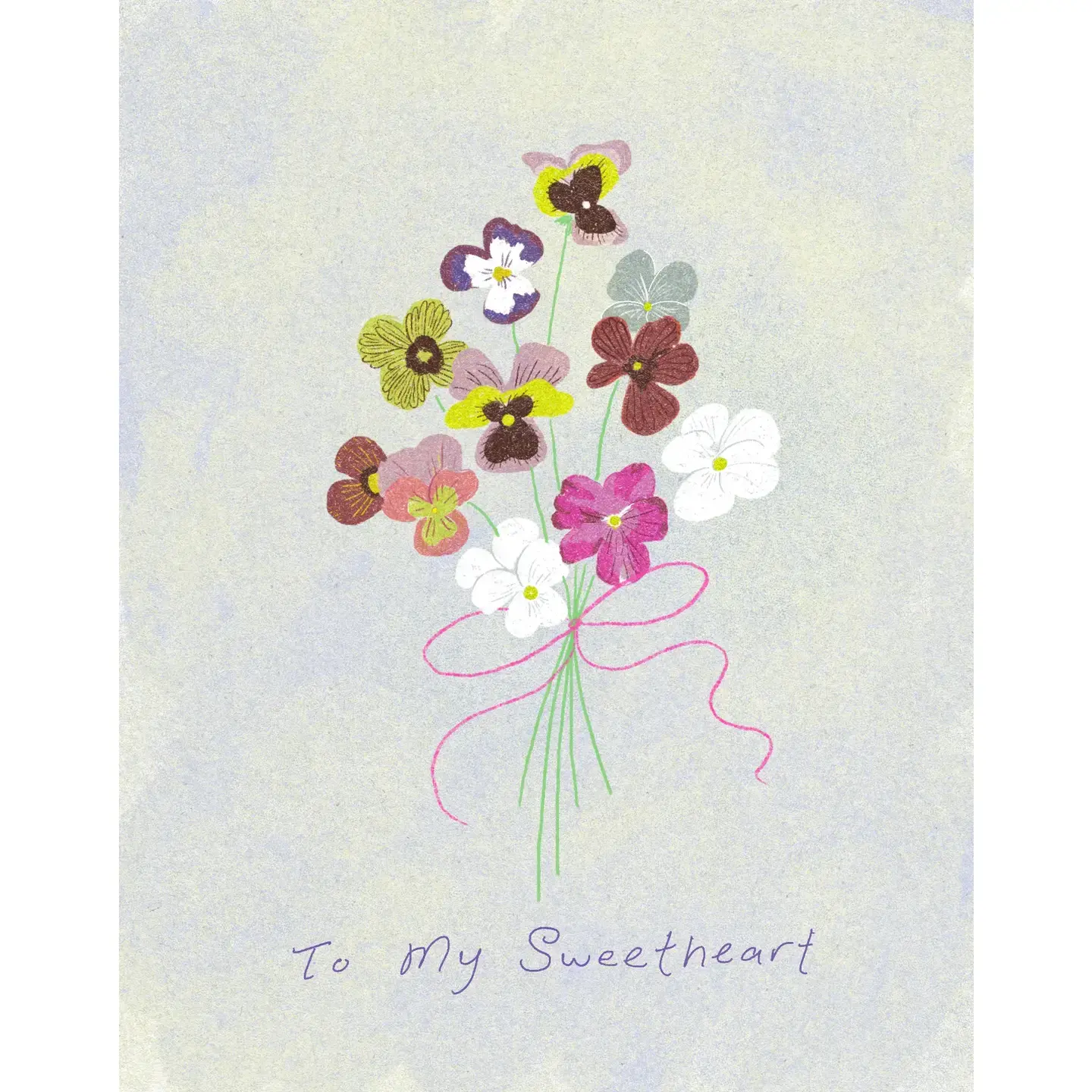 Small Adventure - SMA SMAGCLO0019 - To My Sweetheart Pansy Bouquet Love Card