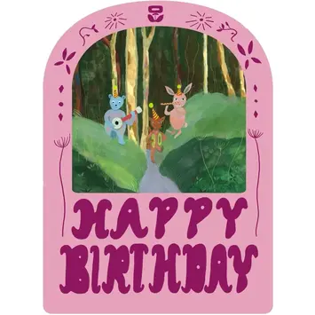 Small Adventure - SMA SMAGCBI0030 - Forest Party Die Cut Birthday Card