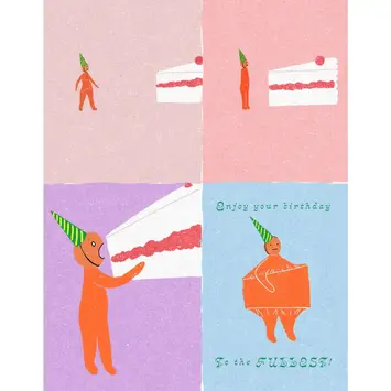 Small Adventure - SMA SMAGCBI0029 - Cake in 4 Parts Birthday Card