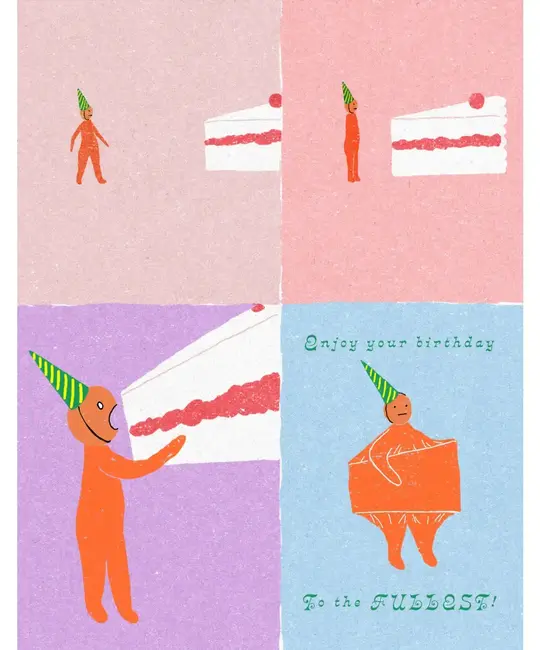 Small Adventure - SMA SMAGCBI0029 - Cake in 4 Parts Birthday Card