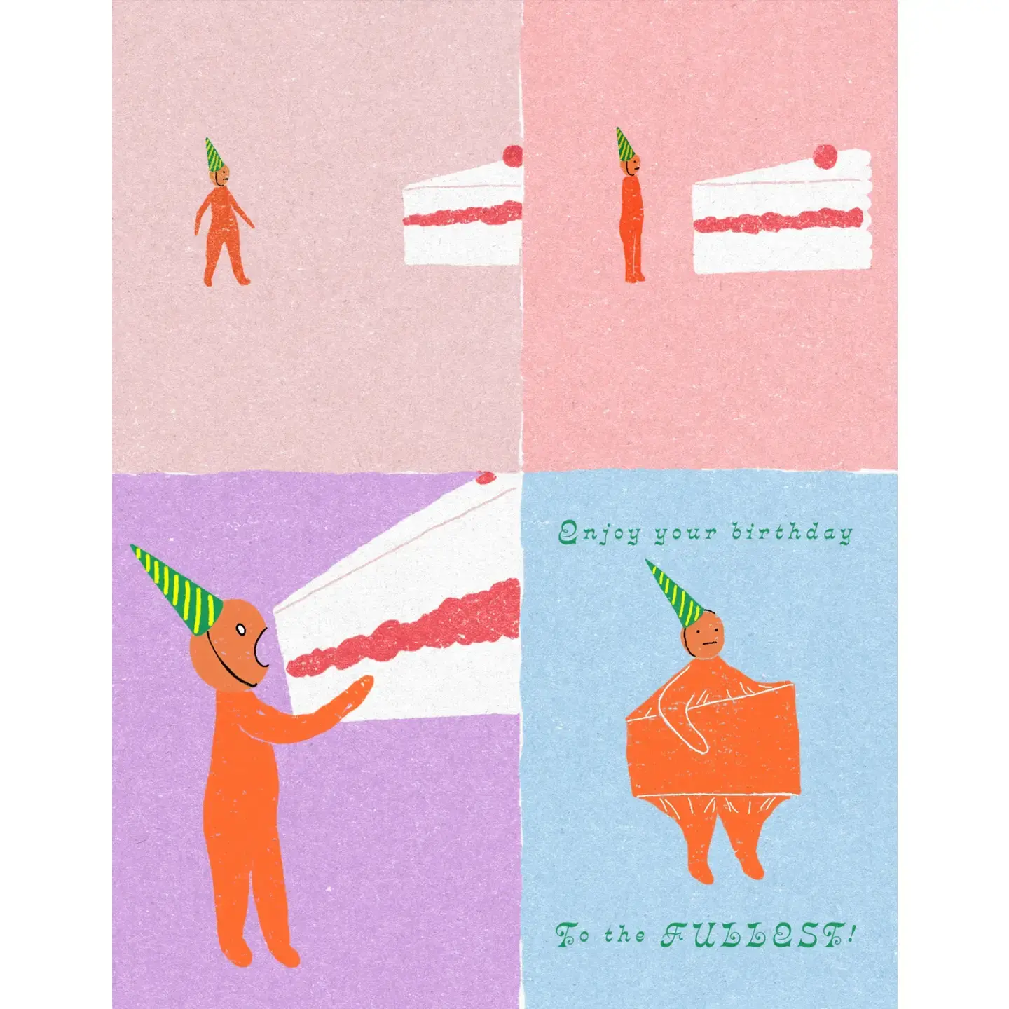 Small Adventure - SMA SMAGCBI0029 - Cake in 4 Parts Birthday Card