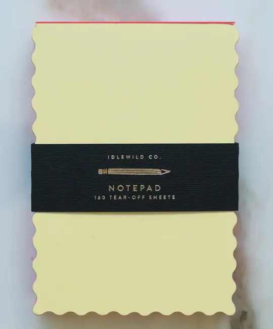 Idlewild Co - ID ID NP - Citron + Hot Coral Mini Wave Edge Painted Notepad