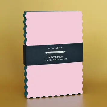 Idlewild Co - ID ID NP - Pink + Evergreen Mini Wave Edge Painted Notepad
