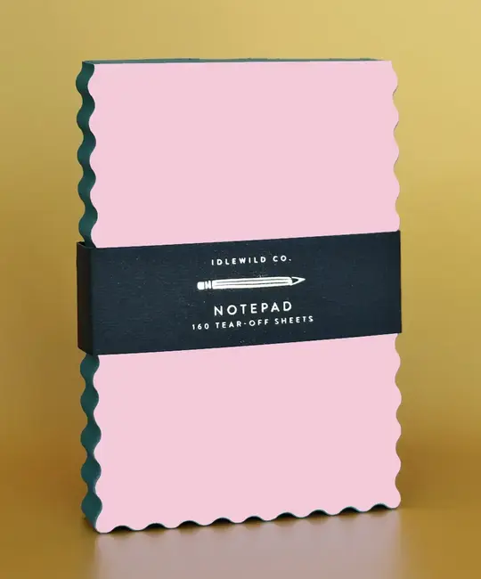 Idlewild Co - ID ID NP - Pink + Evergreen Mini Wave Edge Painted Notepad