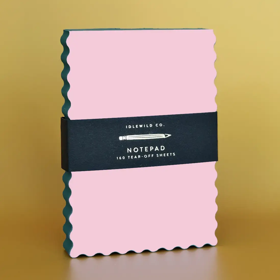 Idlewild Co - ID ID NP - Pink + Evergreen Mini Wave Edge Painted Notepad