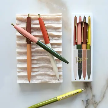 Idlewild Co - ID ID OS - Desert Tones Retro Pen Set of 4 Ball Point Pens