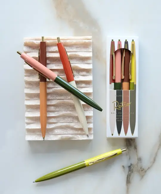 Idlewild Co - ID ID OS - Desert Tones Retro Pen Set of 4 Ball Point Pens