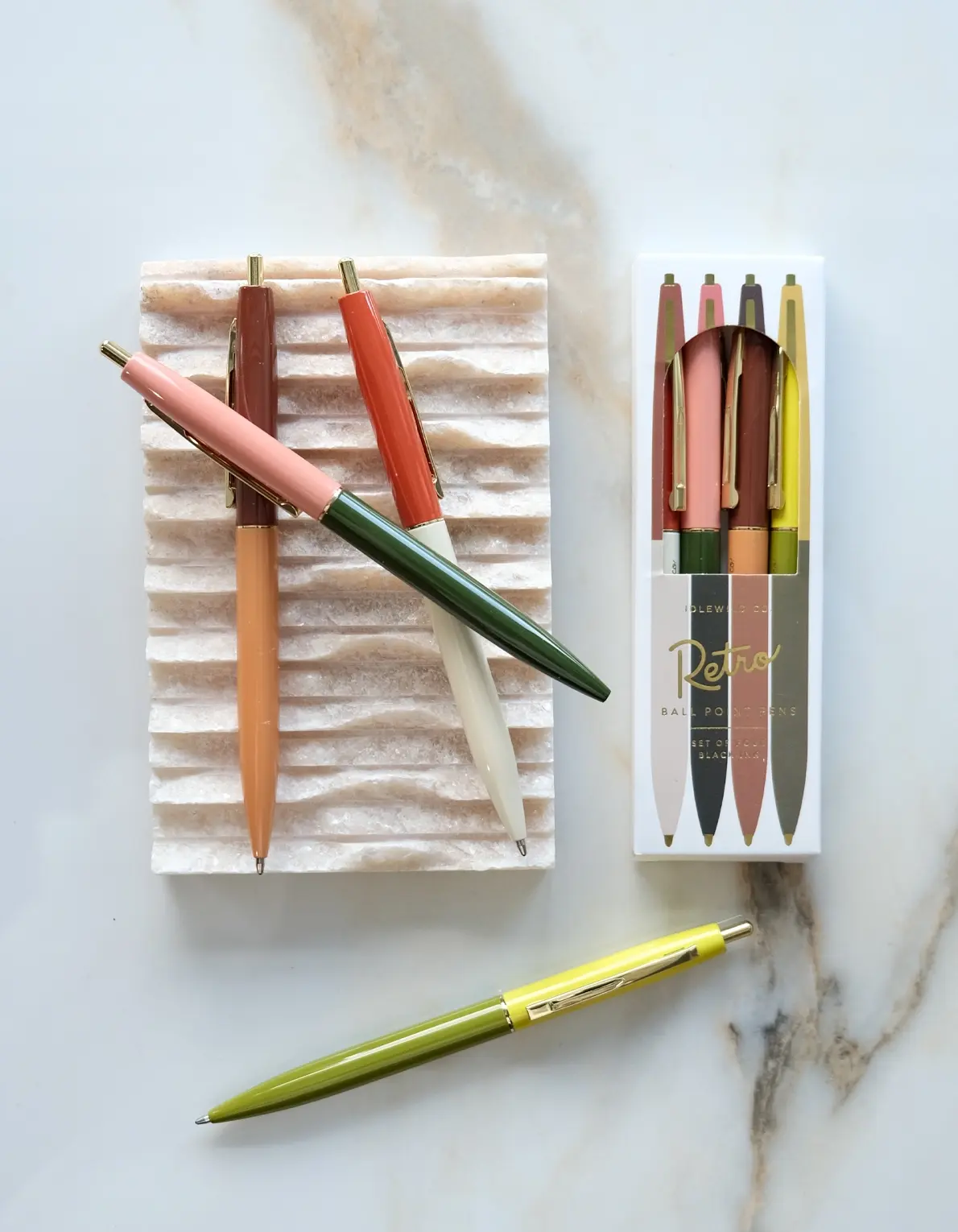 Idlewild Co - ID ID OS - Desert Tones Retro Pen Set of 4 Ball Point Pens