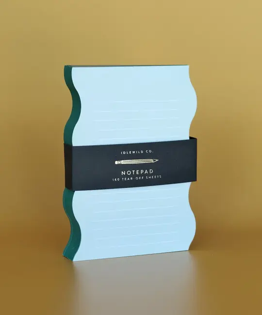 Idlewild Co - ID ID NP - Mint + Evergreen Wavy Edge Painted Notepad