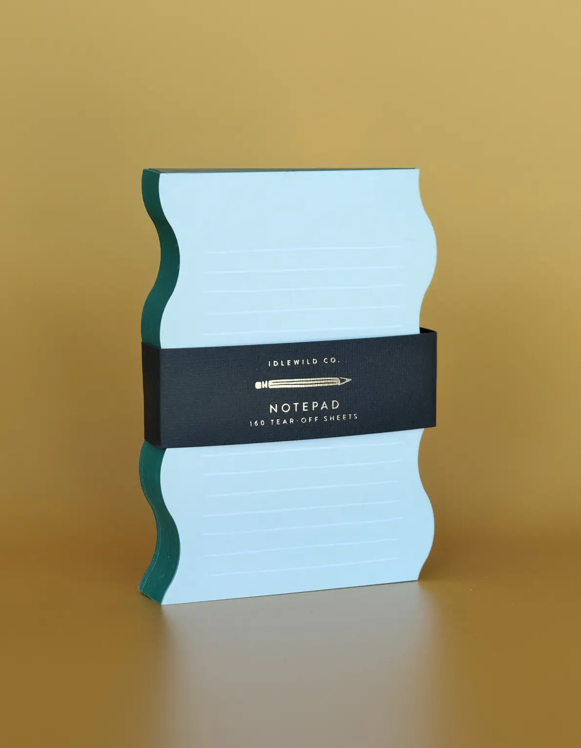 Idlewild Co - ID ID NP - Mint + Evergreen Wavy Edge Painted Notepad