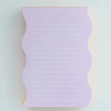 Idlewild Co - ID ID NP - Lilac + Tangerine Wavy Edge Painted Notepad