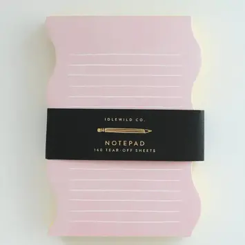 Idlewild Co - ID ID NP - Pink + Yellow Wavy Edge Painted Notepad