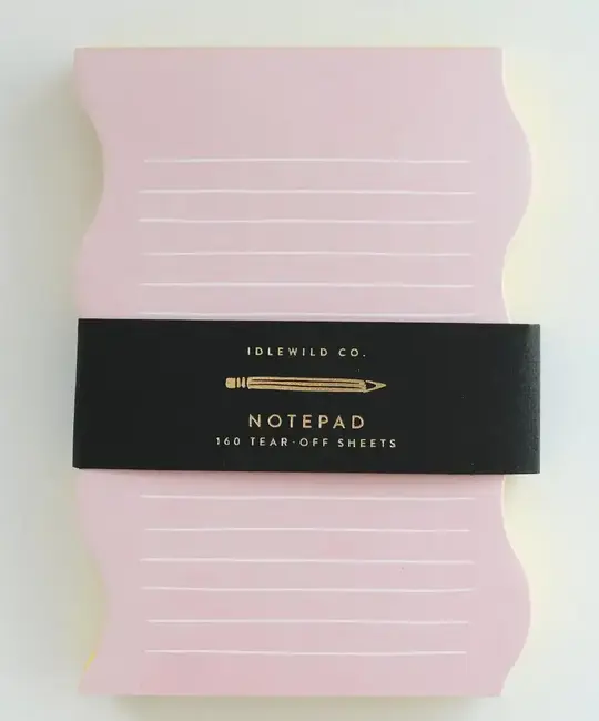 Idlewild Co - ID ID NP - Pink + Yellow Wavy Edge Painted Notepad