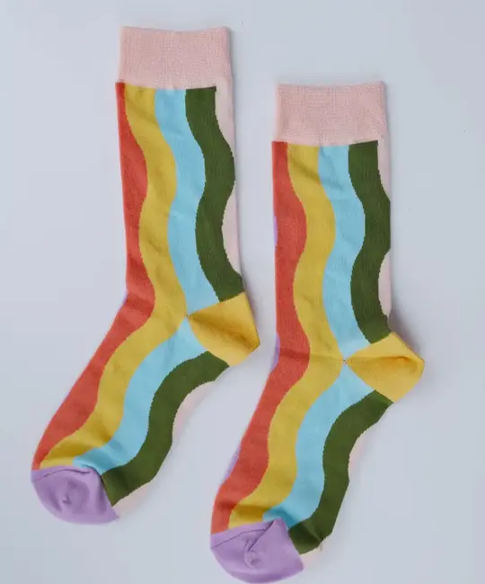 Idlewild Co - ID ID AC - Rainbow Waves Crew Socks