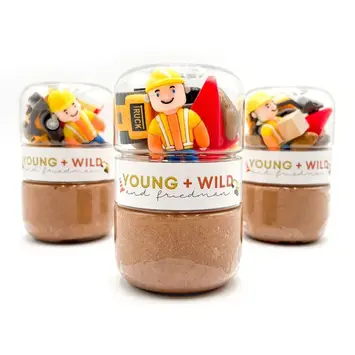 Young + Wild and Friedman - YWF YWF BKTO - Construction Grab & Go Sensory Dough Jar