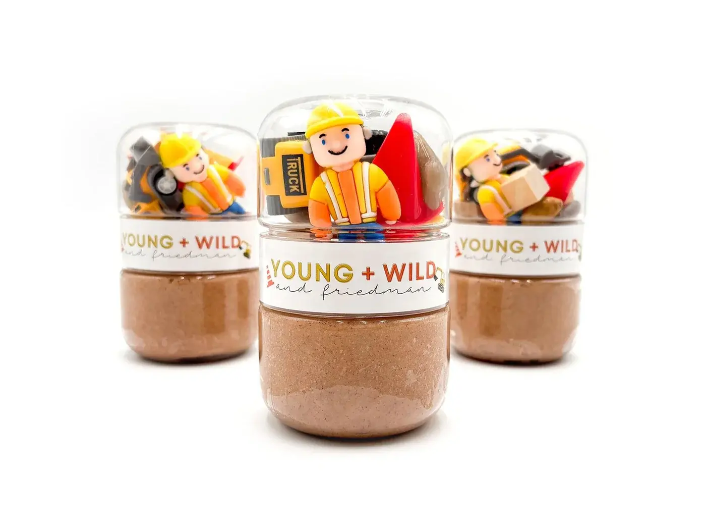 Young + Wild and Friedman - YWF YWF BKTO - Construction Grab & Go Sensory Dough Jar