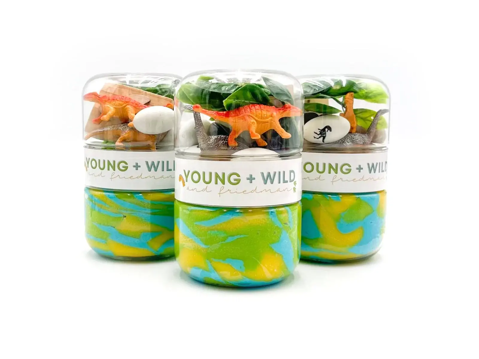 Young + Wild and Friedman - YWF YWF BKTO - Dinosaur Grab & Go Sensory Dough Jar