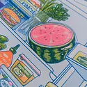 Christina Hu - CHH CHH PRLA - Midnight Snack Fridge Risograph Print, 11" x 14"