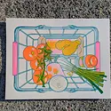 Christina Hu - CHH CHH PRSM - Tomato Egg Risograph Print, 8.5" x 11" (Recipe printed on the back)