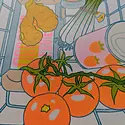 Christina Hu - CHH CHH PRSM - Tomato Egg Risograph Print, 8.5" x 11" (Recipe printed on the back)