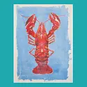 Christina Hu - CHH CHH PRSM - Lobster Risograph Print, 8.5" x 11"