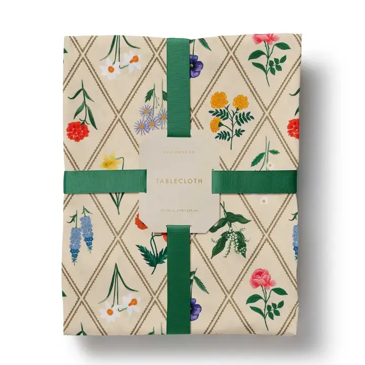 Rifle Paper Co - RP RP HGKL - Garden Study Cotton Tablecloth, 70" x 90"